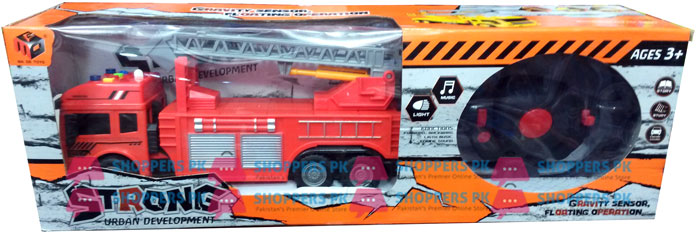 B/O Plastic Fire Engine Retracting Ladder Toy Music Light Rc Truck