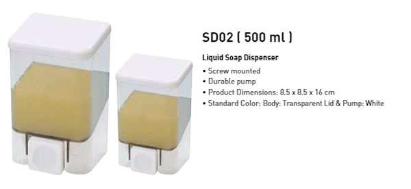 Primanova Bravo Soap Dispenser Clear 0.5-Lilter Turkey Made Sd02