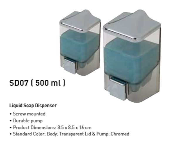 Primanova Spender Soap Dispenser Chrome 0.5 Liter Turkey Made Sd07