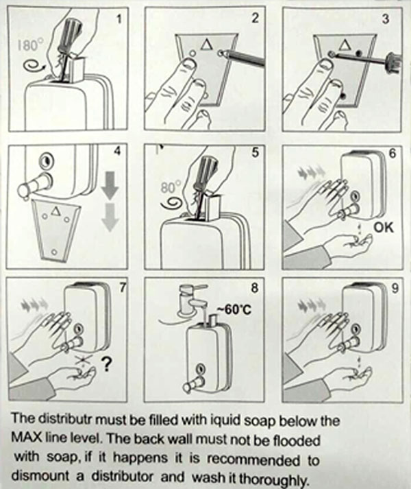 Stainless Steel Wall Mounted Bathroom Liquid Soap Dispenser 500Ml 5 Stainless Steel Wall Mounted Bathroom Liquid Soap Dispenser 500Ml