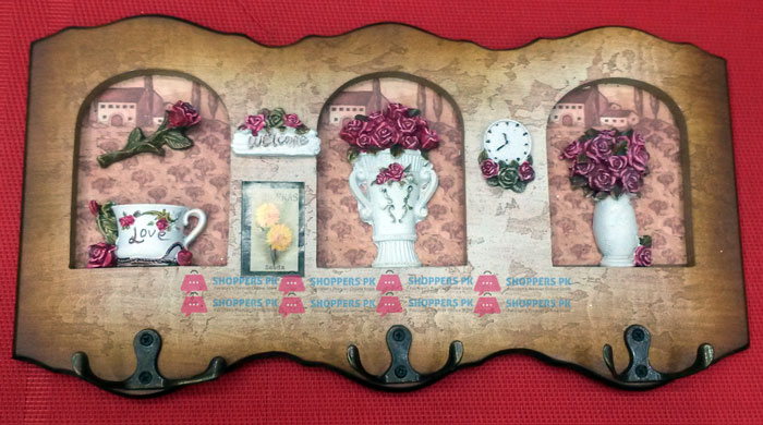 Wall Hanging Keys Holder Wooden 6 Hook