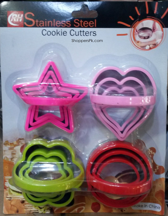 12 Pcs Stainless Steel Cookie Cutter With Plastic Handle 4 12 Pcs Stainless Steel Cookie Cutter With Plastic Handle