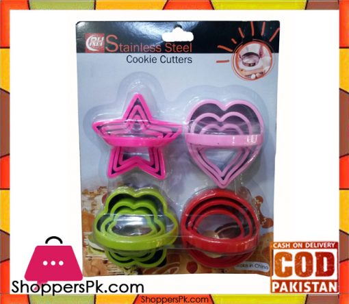 12 Pcs Stainless Steel Cookie Cutter with Plastic Handle