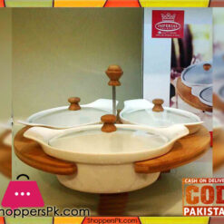 3 Pcs Sauce Pots with Revolving Wooden Stand