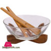 Billi Wooden Salad Bowl Set with Wood Spoon GWOG25A