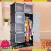Intelligent Plastic Portable Cube Cabinet - 8 Cube with 1 Cloth Hanging + Shoe Rack
