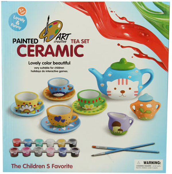 Children Toy Tea Set Ceramic Painting 17 Pcs