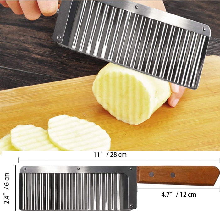 Crinkle Cutter Knife Wood Handle 1 Pcs 4 Crinkle Cutter Knife Wood Handle 1 Pcs