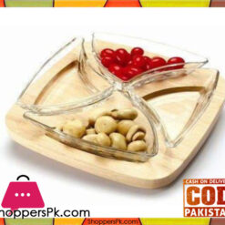 Billi 4-Pieces GW-310 Appetizer Server With Woody Tray Thailand Made