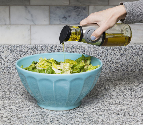 Press And Measure Glass Oil Vinegar Dispenser Glass Oil Bottle 500Ml