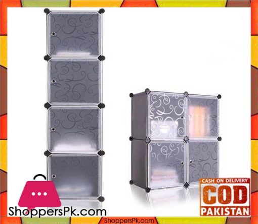 Intelligent Plastic Portable Cube Cabinet - Cabinet 4 Cube