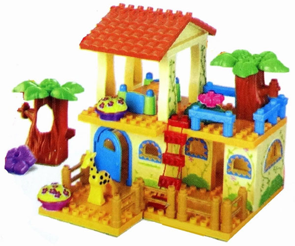 Jdlt Forest Tree House Themed Plastic Color Building Blocks Se, 43 Pcs