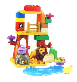 Jdlt Forest Tree House Themed Plastic Color Building Blocks Se, 43 Pcs