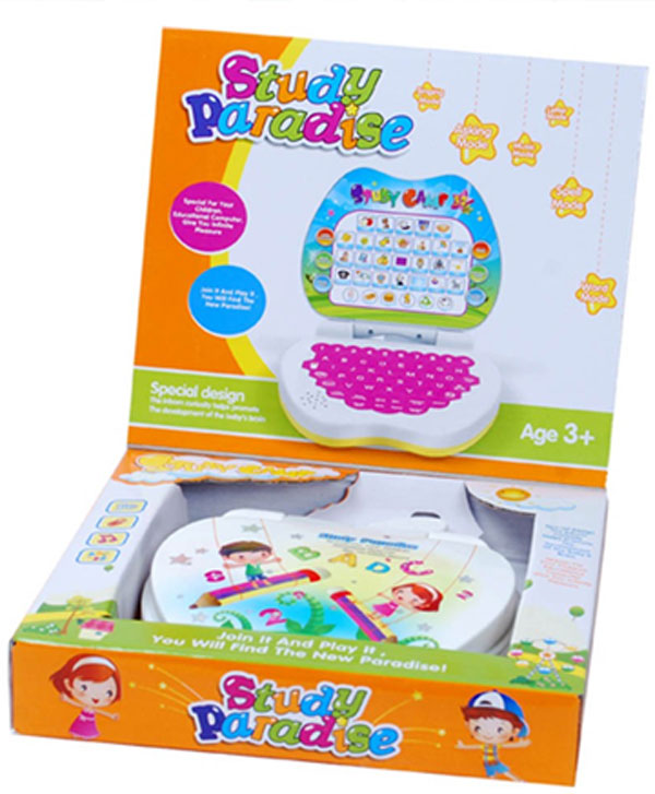 Little Grin Apple Shaped Mini Laptop Study Game For Kids