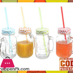 Mason Jar Check Led &Amp; Colour Straw