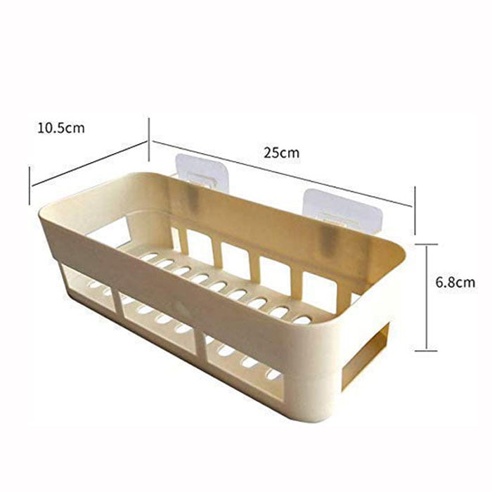 Multi Storage Wall Hanging Shelf Plastic Self Adhesive Magic Sticker One Piece