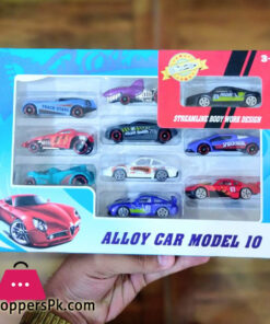 Pack of 10 - Metallic Dinky Sports Cars - Multicolor