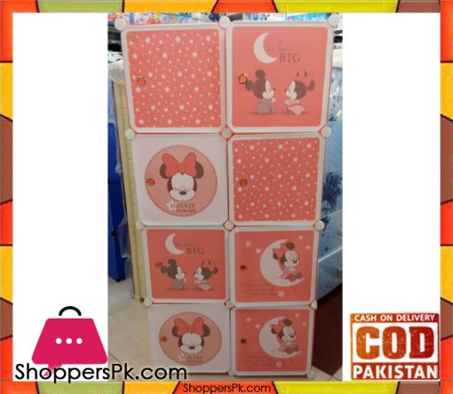 Portable 8 Cube Cabinet Minnie Mouse
