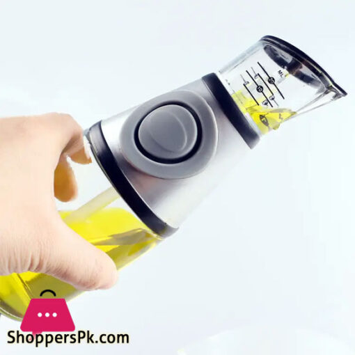 Press And Measure Glass Oil Vinegar Dispenser Glass Oil Bottle 500ML