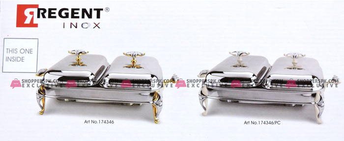 Regent 174346 Malaika 2 X 1.5 Liter Rectangular Warmer Dish