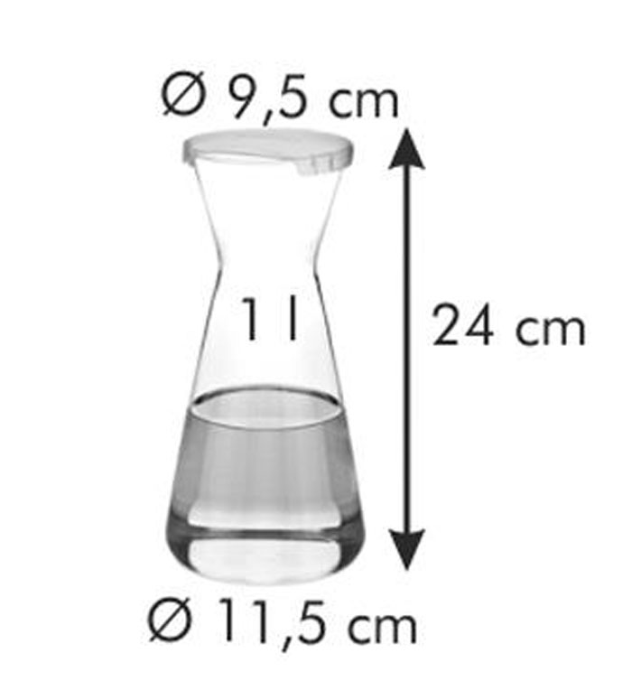 Tescoma Linea Uno Wine Juice Bottle Borosilicate Glass Carafe 1.0 Liter #695498