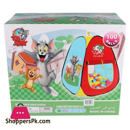 Tom and Jerry Foldable Kids Play Tent with 100 Soft Balls SG7003TJ-2