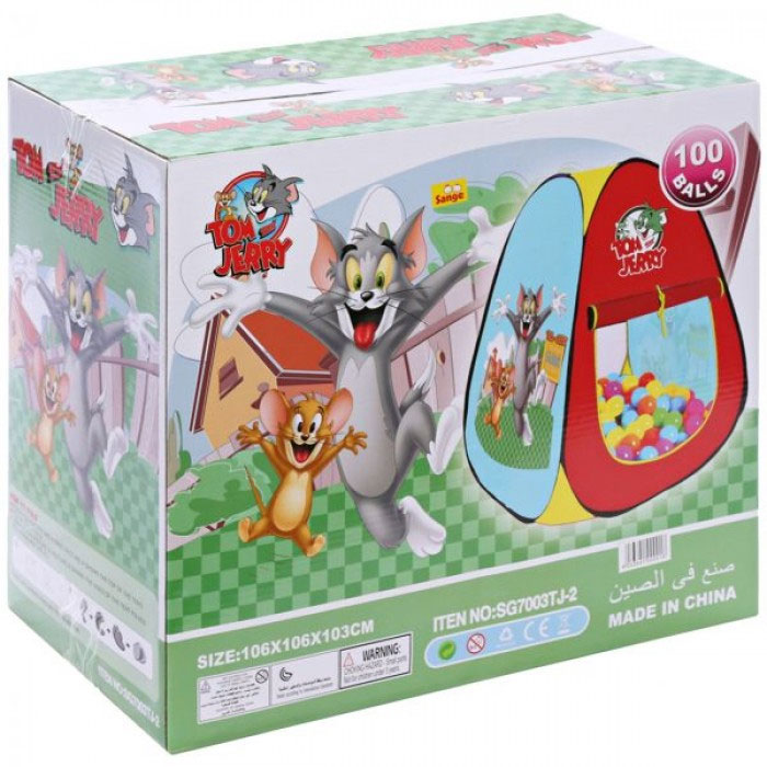 Tom And Jerry Foldable Kids Play Tent With 100 Soft Balls Sg7003Tj-2