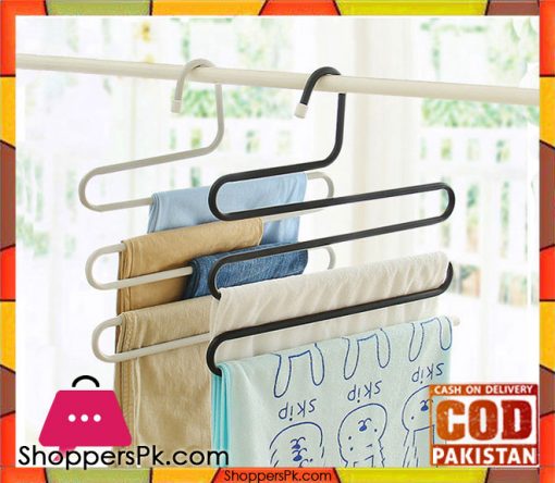 1 Pieces Fabrics Practical Multifunction 5 Layers Trousers Coat Hanger