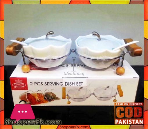 2 Pcs Serving Dish Set with Stand