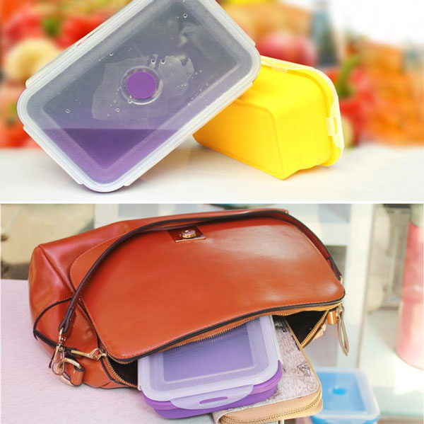 3 Foldable Silicone Folding Food Boxes Storage Containers