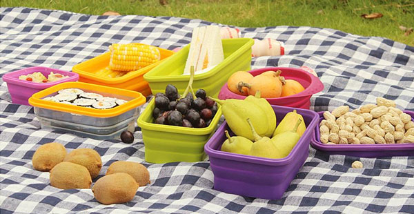 3 Foldable Silicone Folding Food Boxes Storage Containers