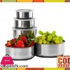 Stainless Steel Storage Bowl Set with Clear Plastic Lids