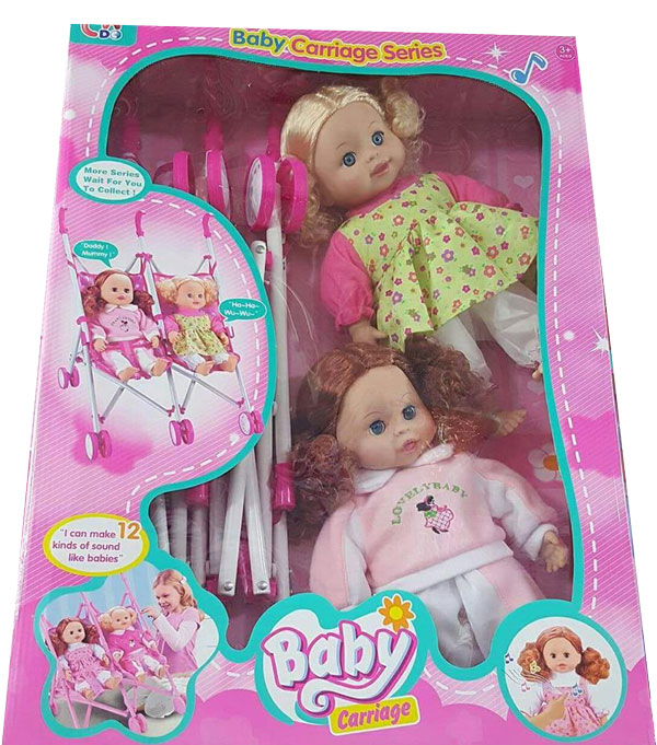 Baby Carriage Double Doll With Sound 4 Baby Carriage Double Doll With Sound