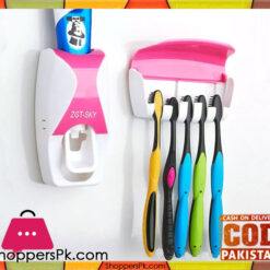 Bathroom Automatic Toothpaste Dispenser + 5pcs Toothbrush Holder