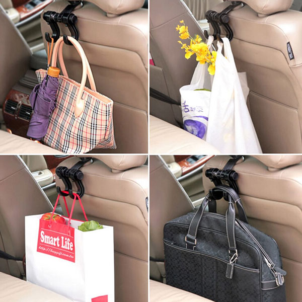 Car Back Seat Headrest Hooks Bag Cloth Organizer