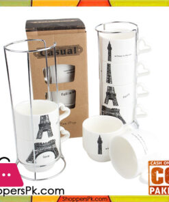 Eiffel Tower Overlaying 4 In 1 Coffee Tea Cup Set