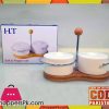 H.T Salt And Peppper Set With Wooden Stand