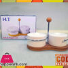 H.t Salt And Peppper Set With Wooden Stand