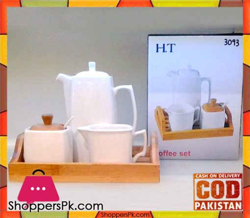H.T Coffee Set With Wooden Tray