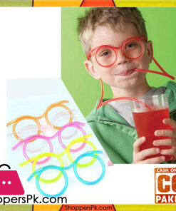 Hot! Funny Soft Plastic Straw Glasses Unique Flexible Drinking Tube Kids