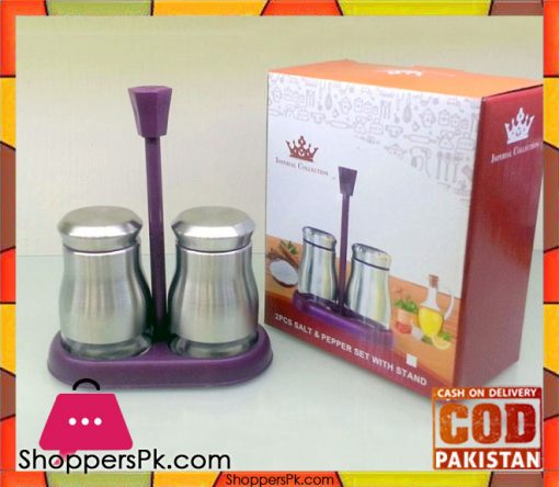 Imperial Collection 2Pcs Salt And Pepper Set With Stand