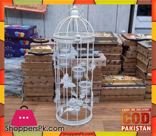 Iron Bird Cage Candle Stand (Large) 112