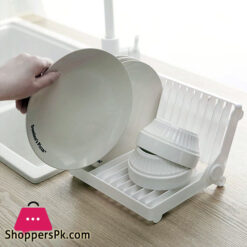 Kitchen Plastic Draining Tray Dish Drainer Drying Rack Tray Sink Holder Basket Knife Sponge Fork Holder Dish Folding Rack