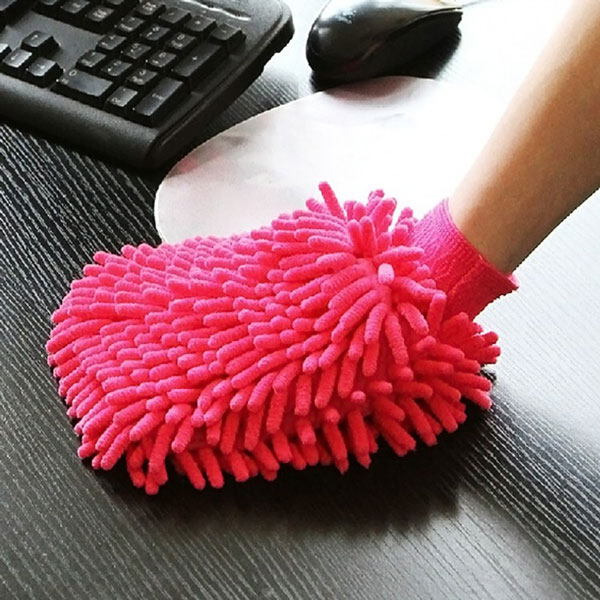 Multipurpose supper soft absorbent gloves mitt microfiber to clean dust brush water wash
