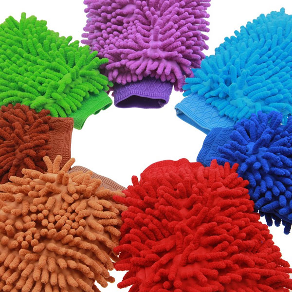 Multipurpose Supper Soft Absorbent Gloves Mitt Microfiber To Clean Dust Brush Water Wash