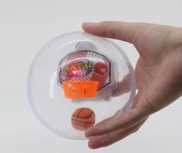 Novelty Handheld Basketball Player Magic Game Mini Led Electronice Transparent Ball Hand Toys