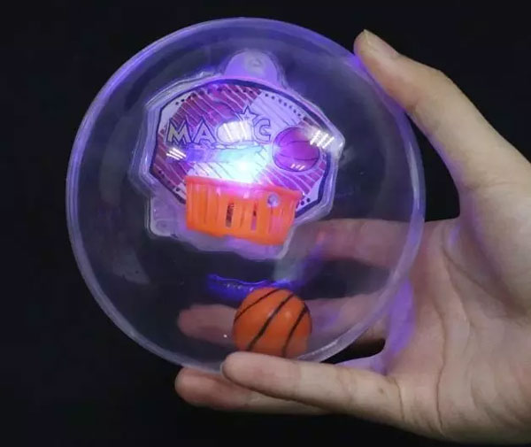 Novelty Handheld Basketball Player Magic Game Mini Led Electronice Transparent Ball Hand Toys