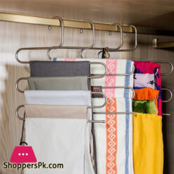 S-Type Stainless Steel Clothes Pants Hangers Closet Storage Organizer for Pants Jeans Scarf Hanging