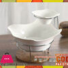 SOLECASA Porcelain 2 Pcs Bowl Set with Stand