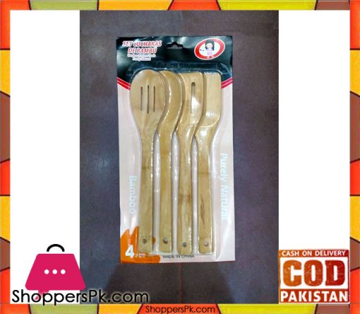 4 Pieces Wooden Spoon Set